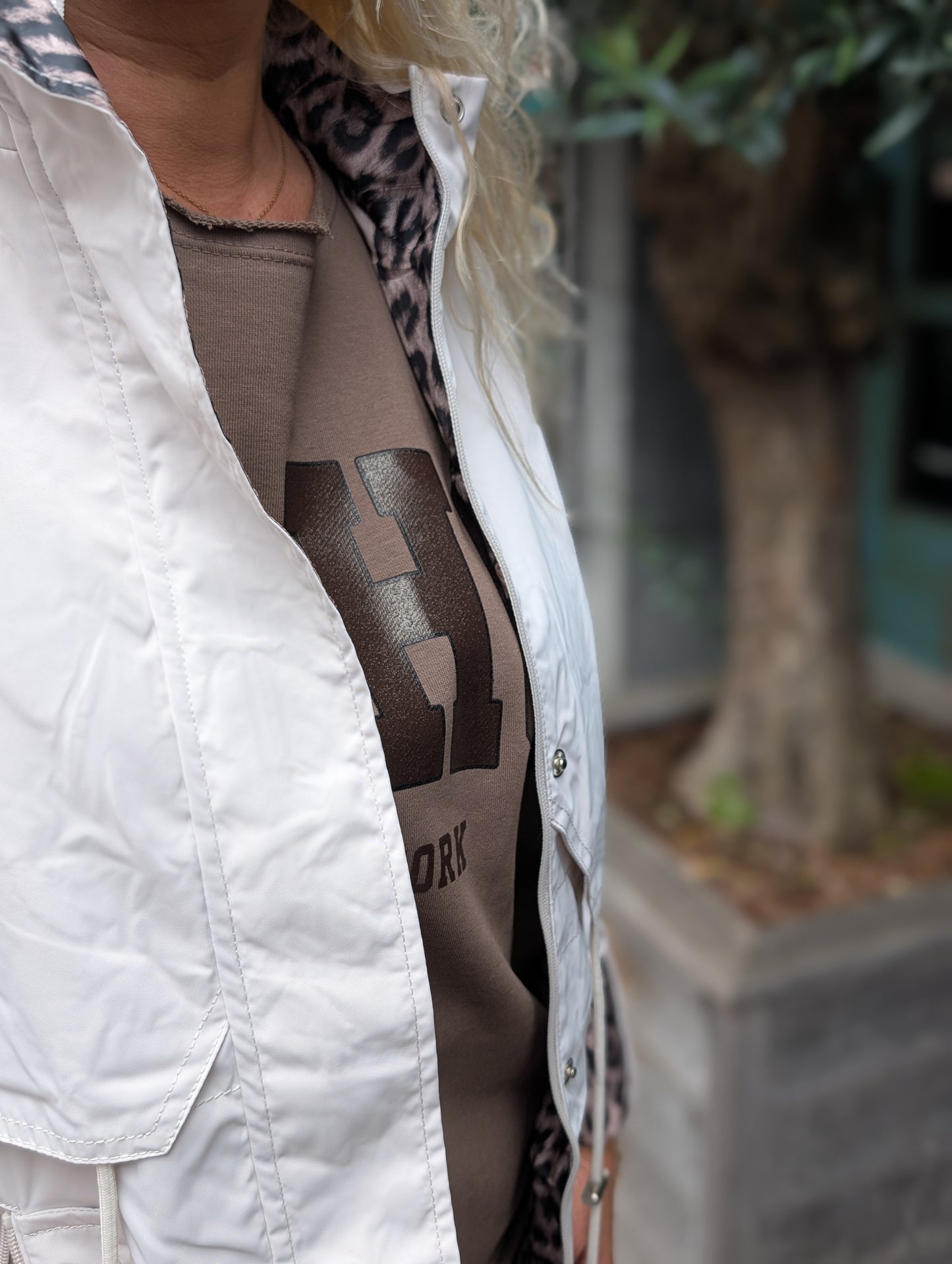 Pamela regenjas - Beige / panter