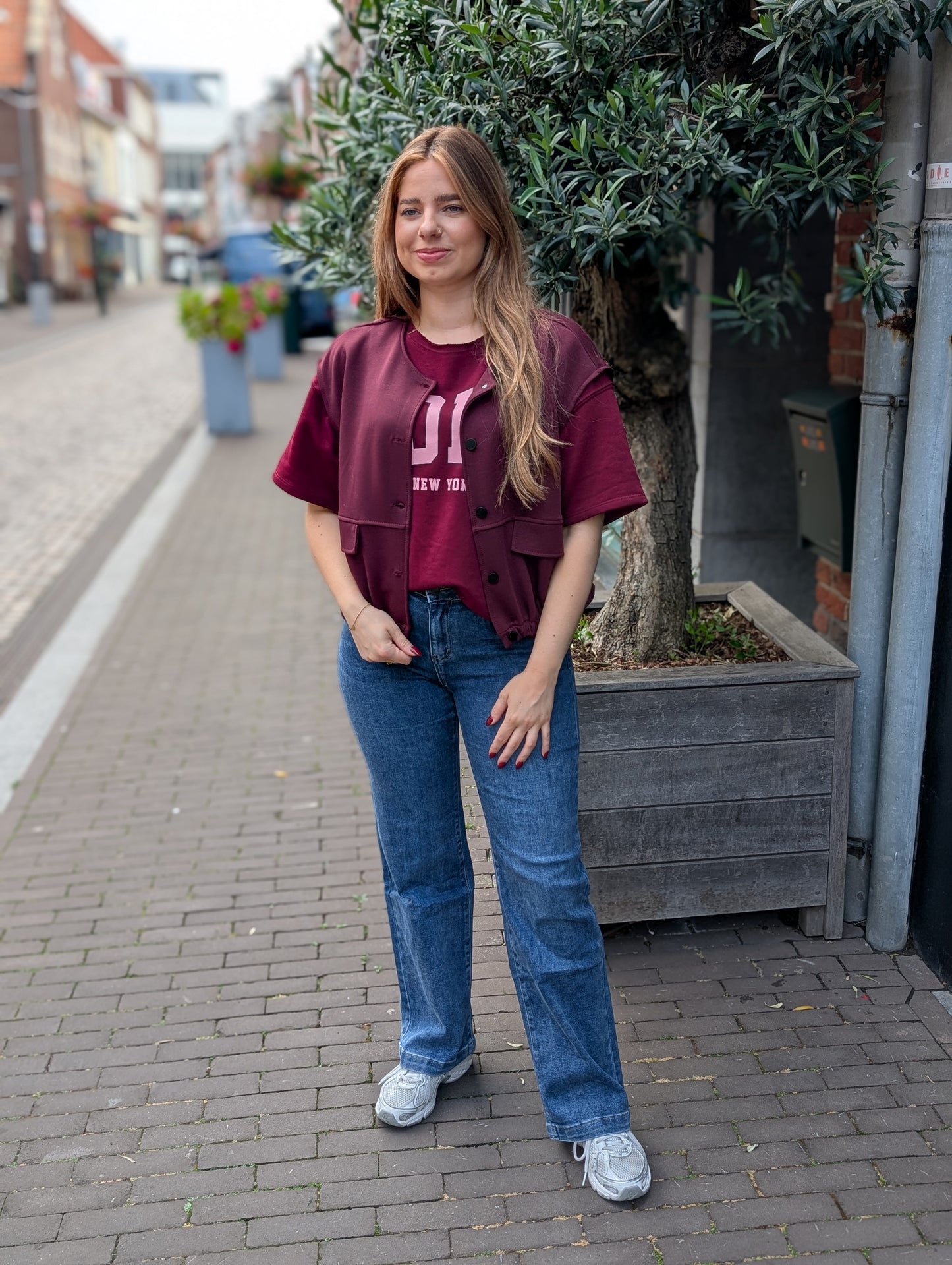 Fay knoopjes gilet - Bordeaux