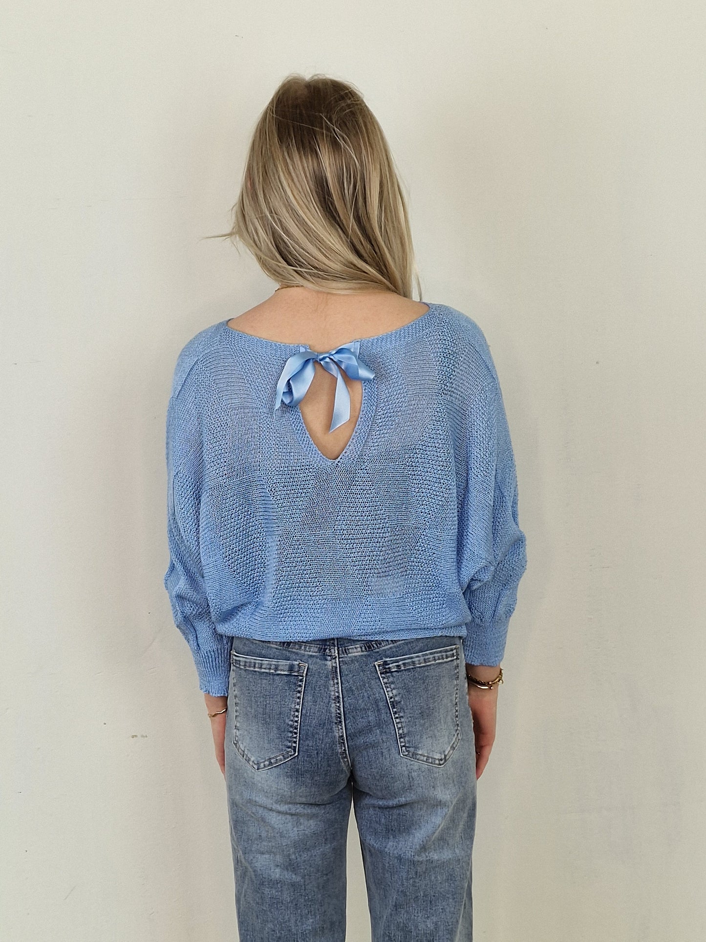 Bo trui met strik aan de achterkant - Blauw