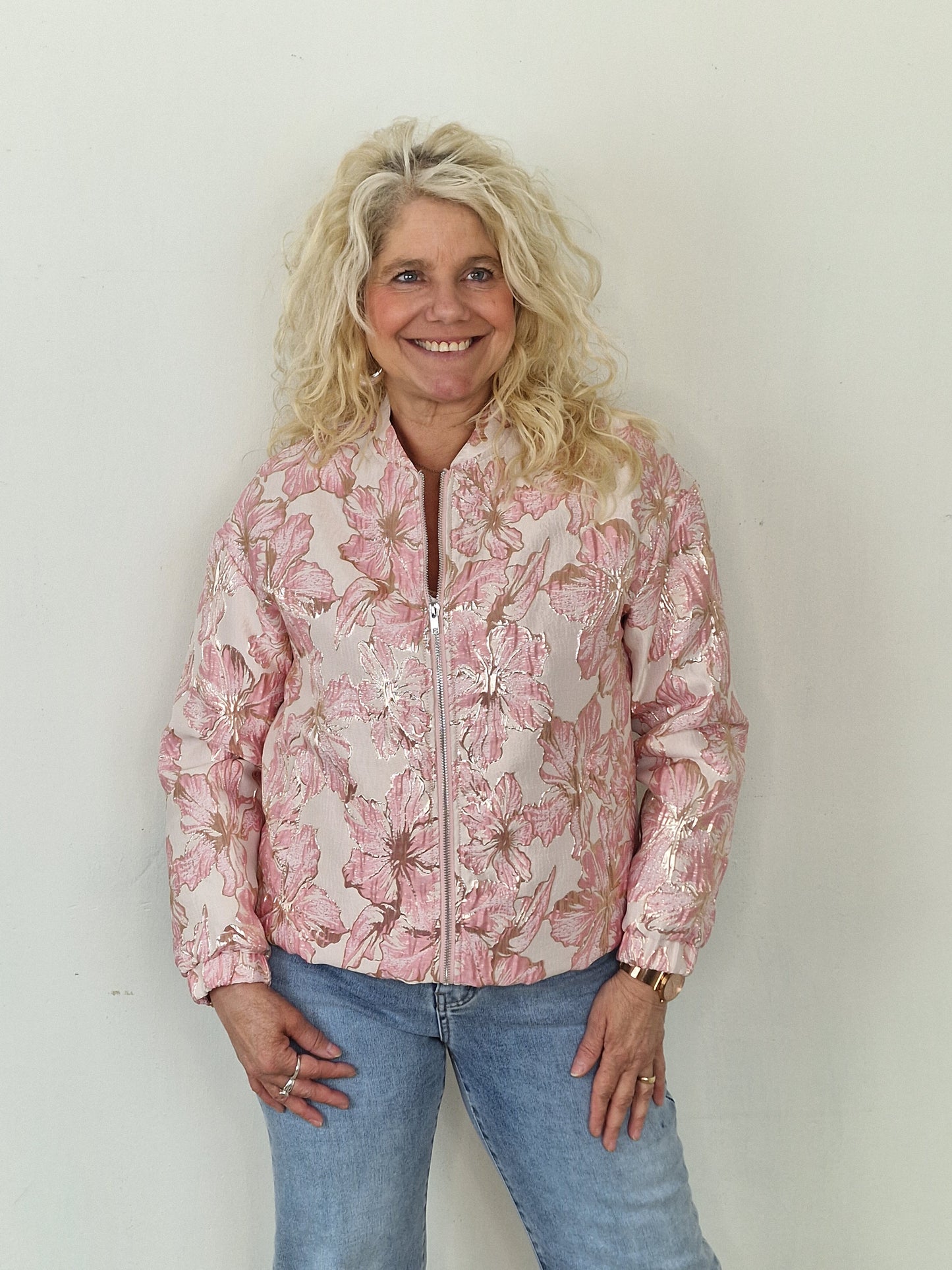 Sas flower jacket - Creme/ licht roze/ gold