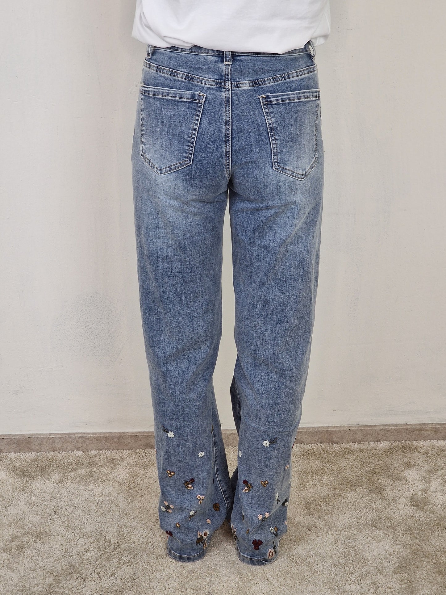 Monday straight leg jeans met bloemen Juliette - Jeans