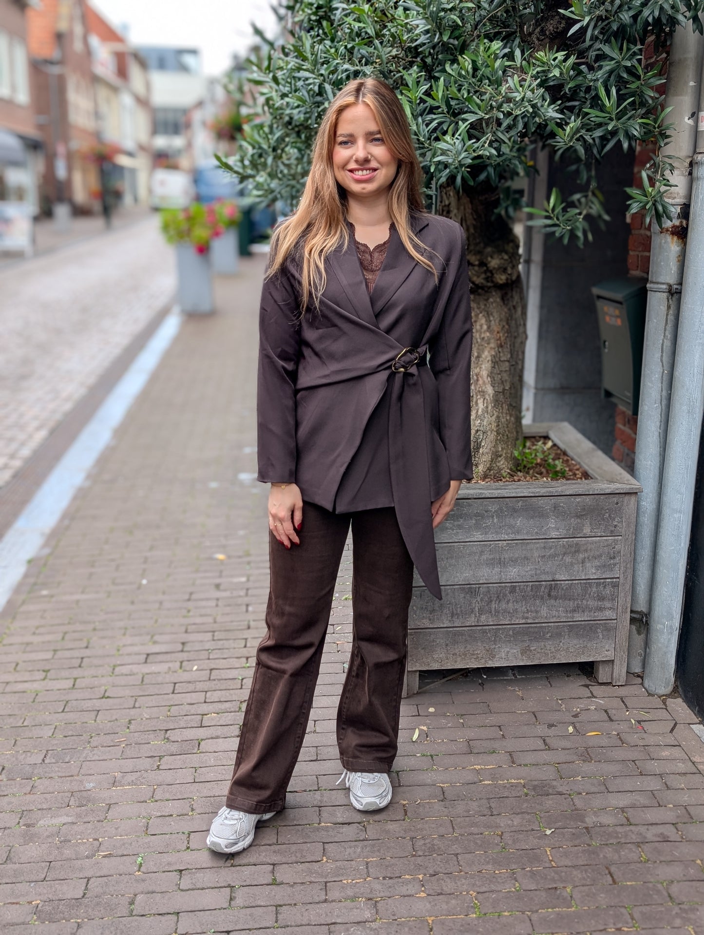 Overslag blazer Yara - Donkerbruin