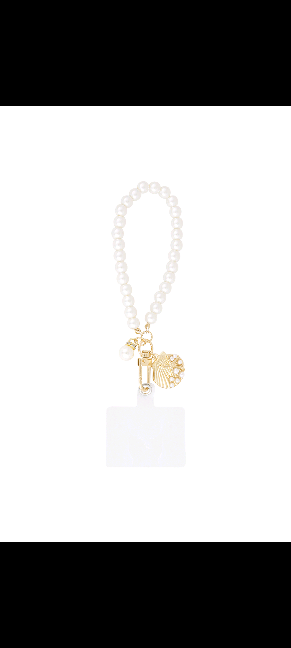 Parel schelp sleutelhanger - Gold