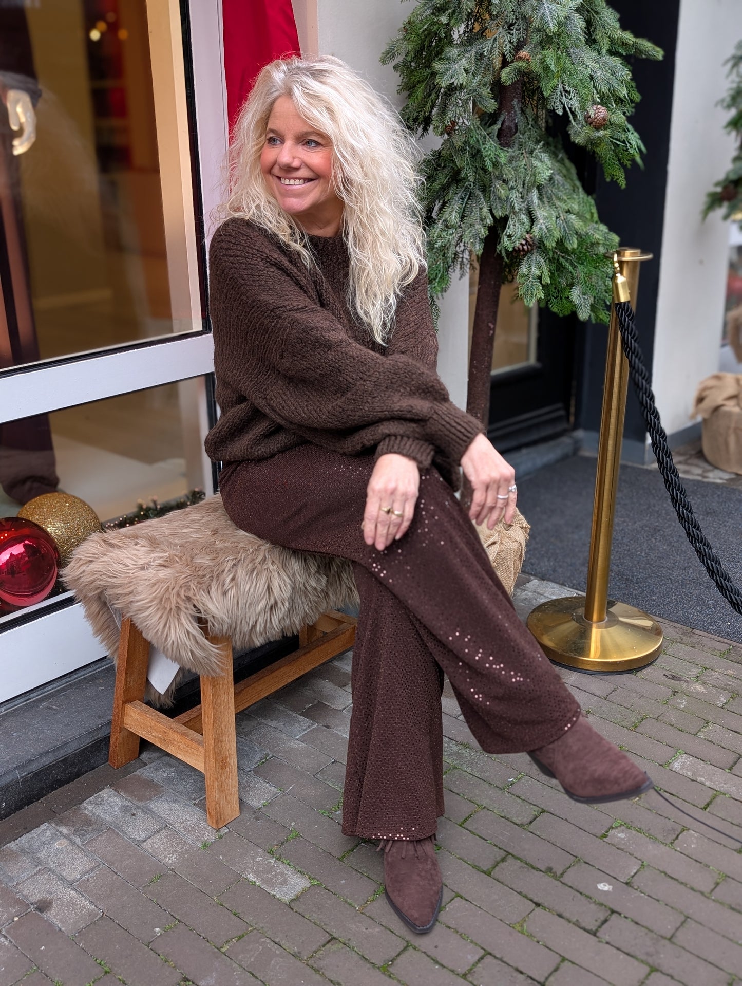 Gebreide trui Jip - Bruin