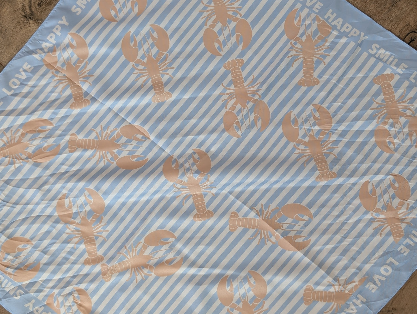Kreeft sjaal - Beige / blauw / off white