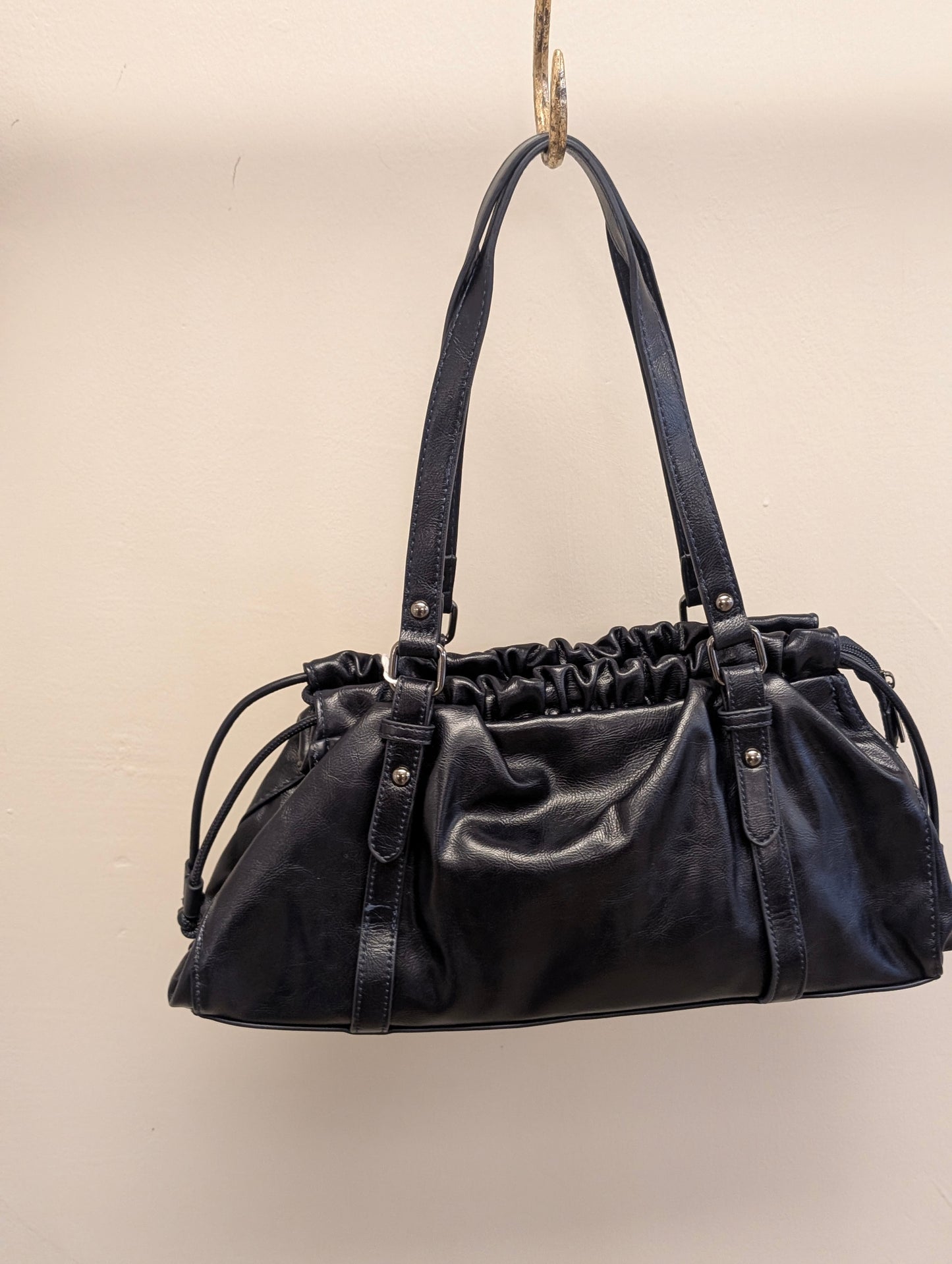 Romy Ruched Bag - Dark Blue