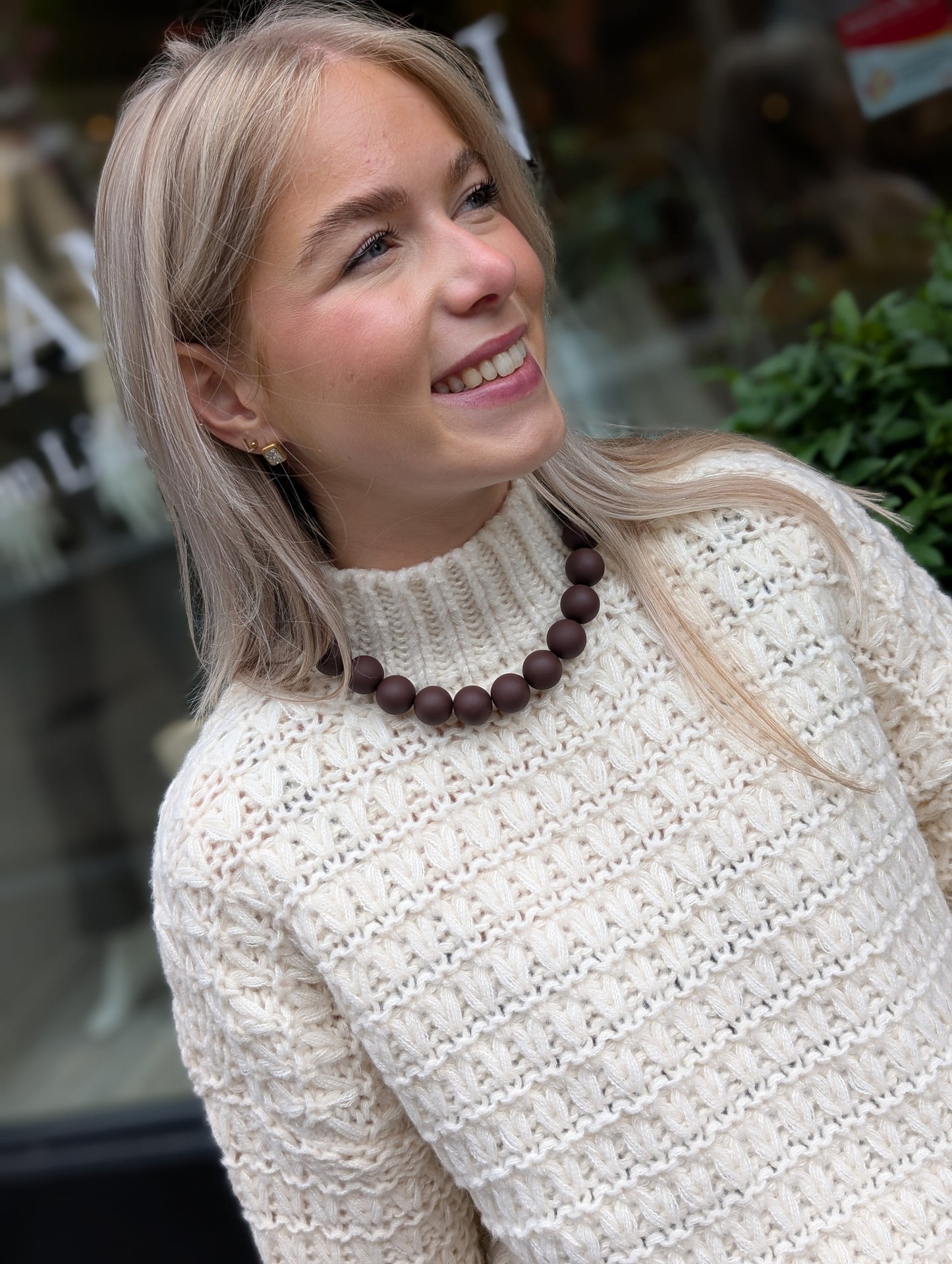 Jips kabel trui - Creme