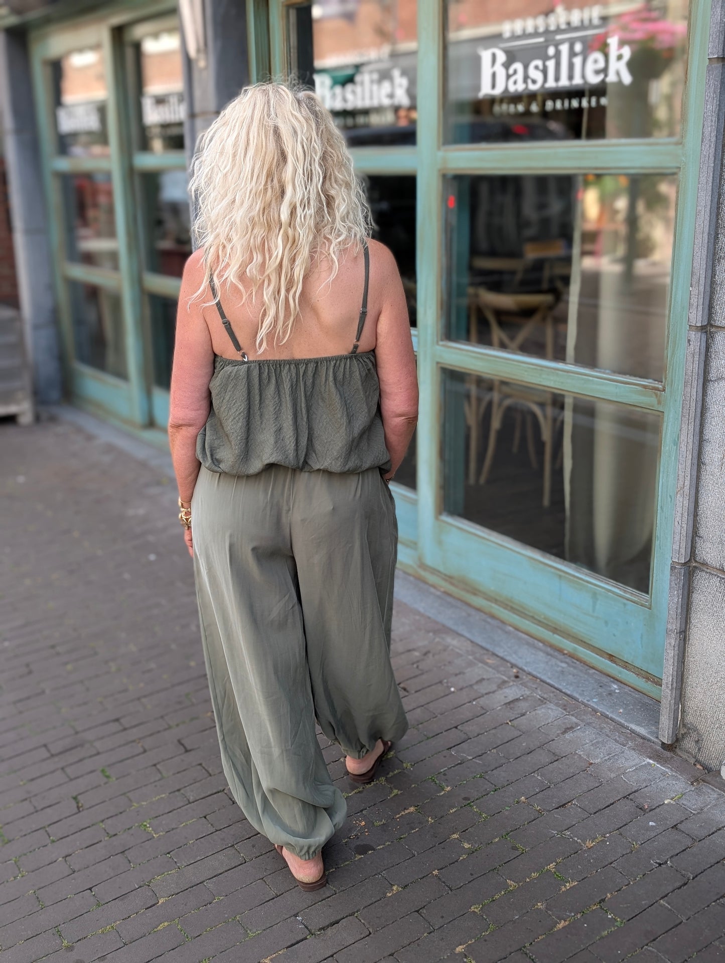Daisy opengewerkte top - Groen