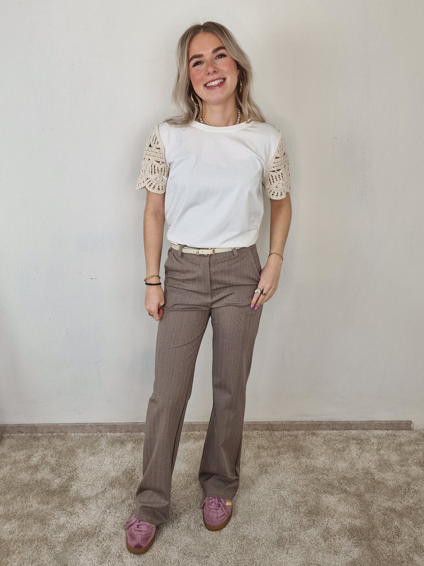 Lian pantalon - Taupe/ zwart