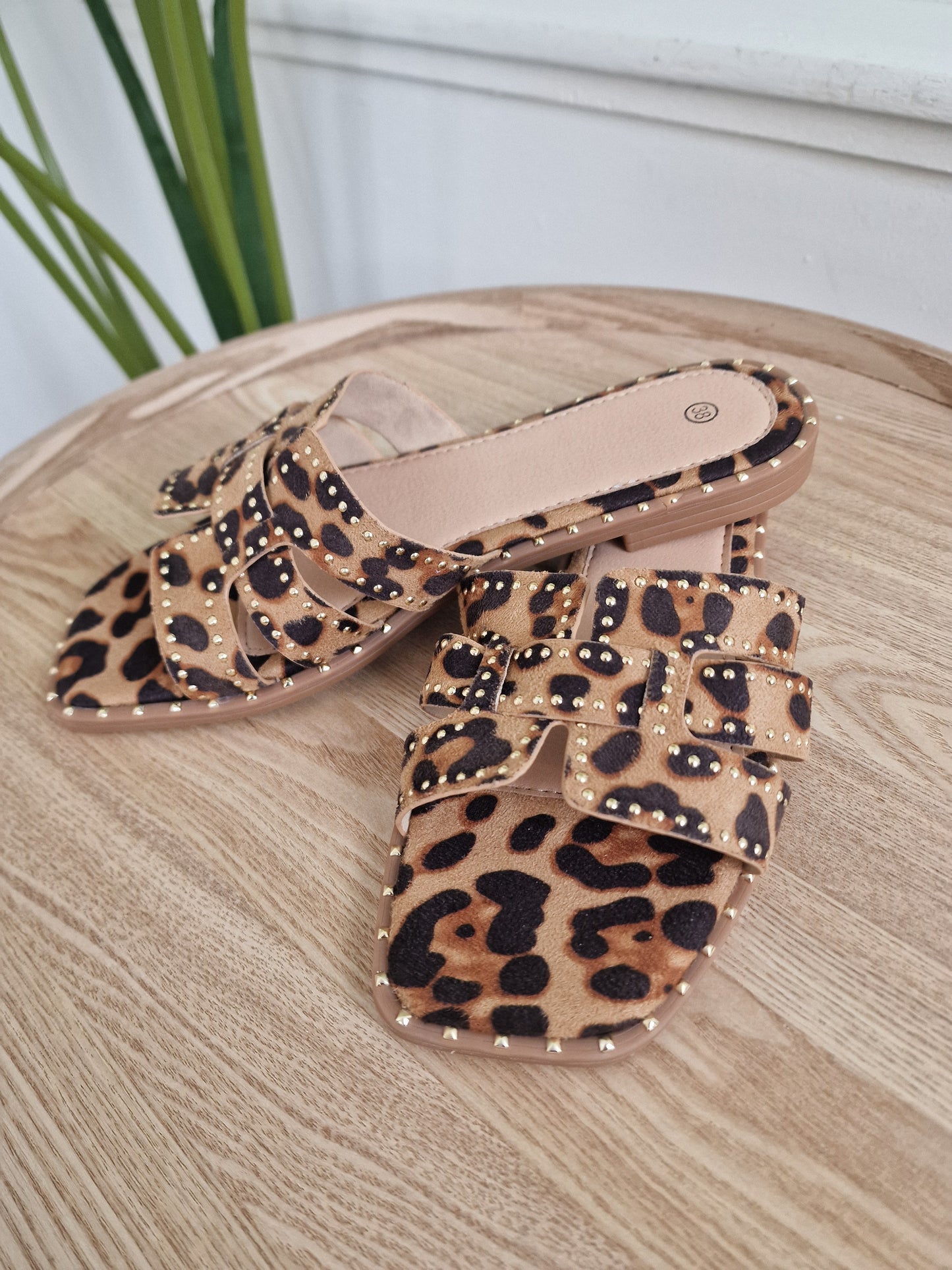 Noël slipper - Panter met gouden stuts