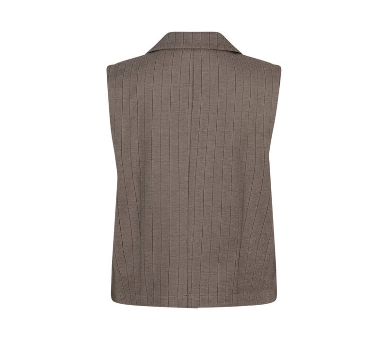 Red Button waistcote Punta pinstripe - Warm taupe