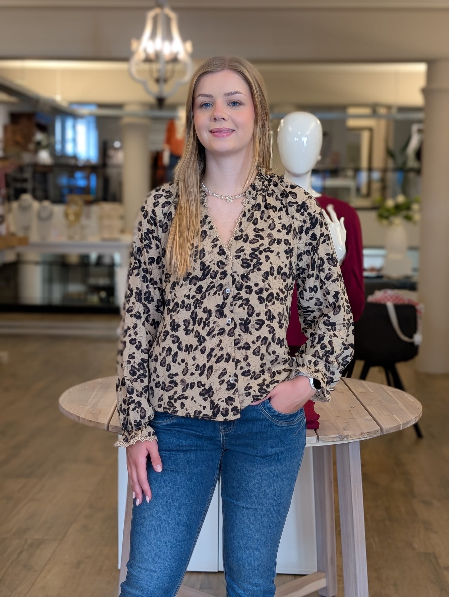 Panter blouse Novi - Camel mix