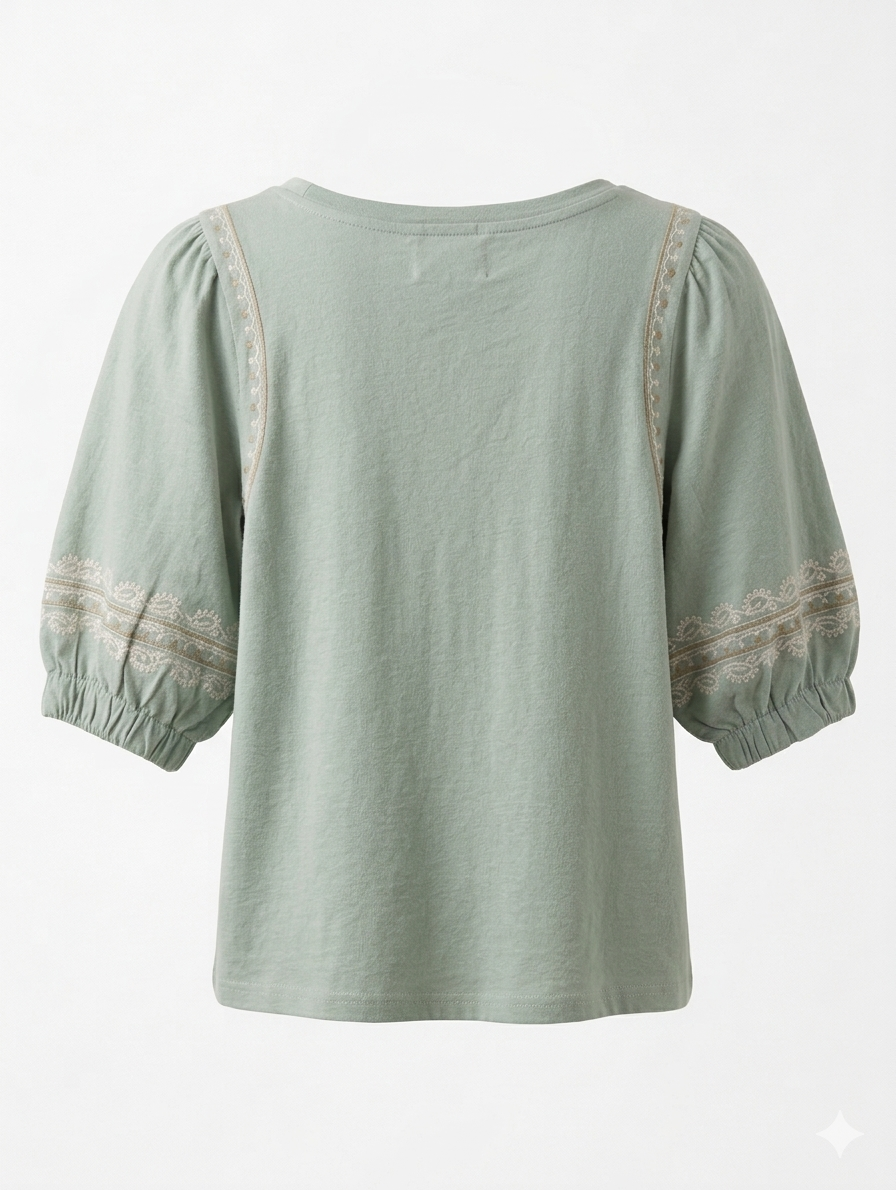 Tess Boho Tee - Mintgroen