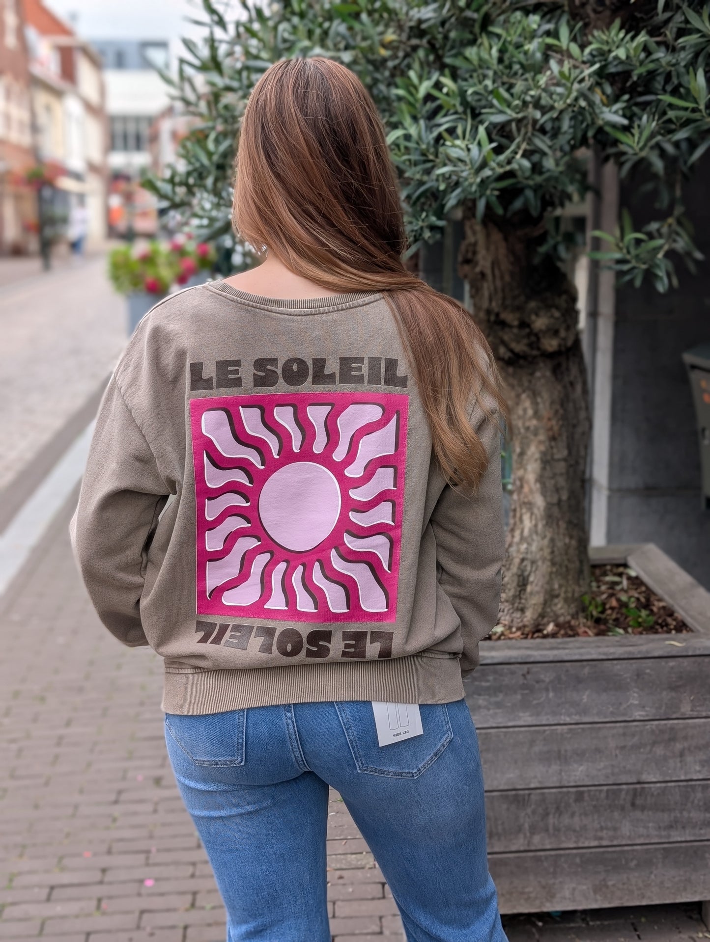 Le Soleil Sweater - Washed Brown/Pink