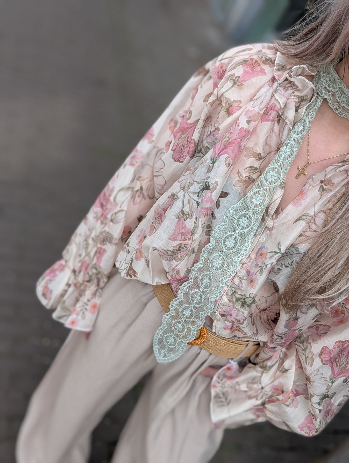 Blouse Eva bloemen - Roze