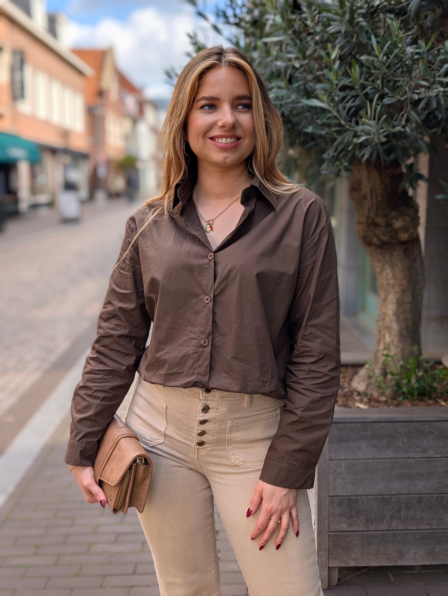 New York blouse - Donker bruin