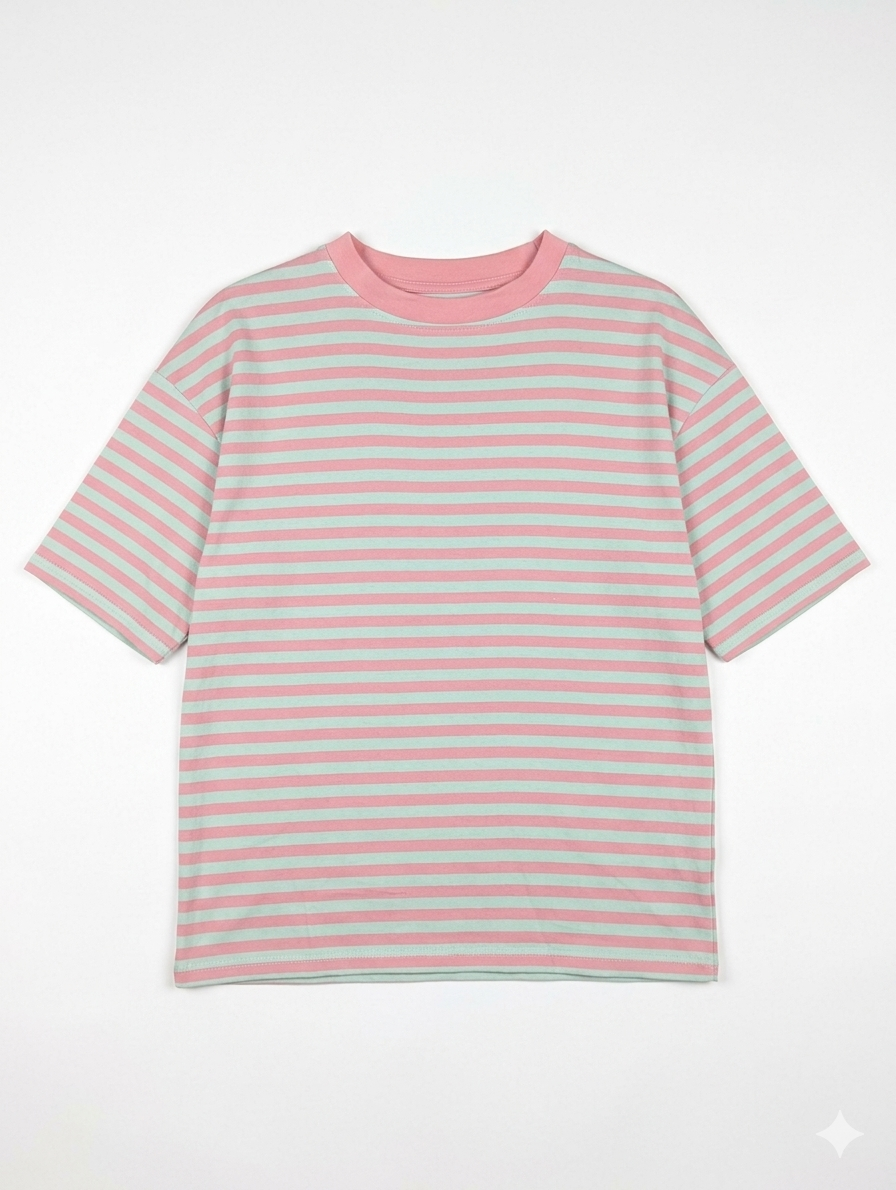 Gestreept shirt Isa - Roze/Mint