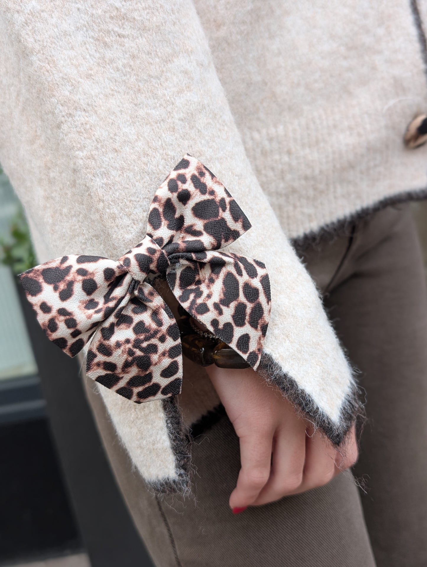 Vest panter details Malou - Beige