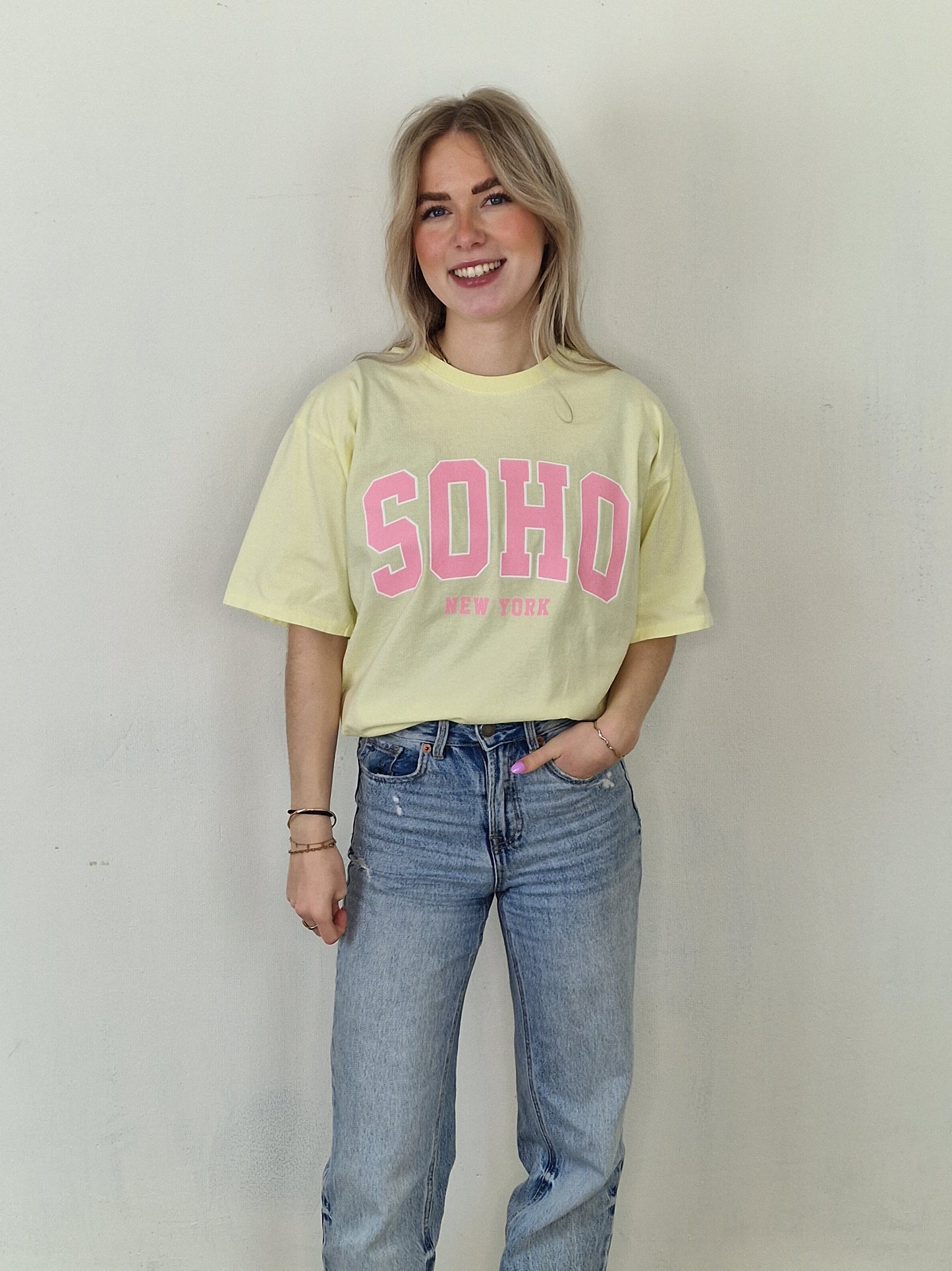 Soho shirt - Geel/ roze