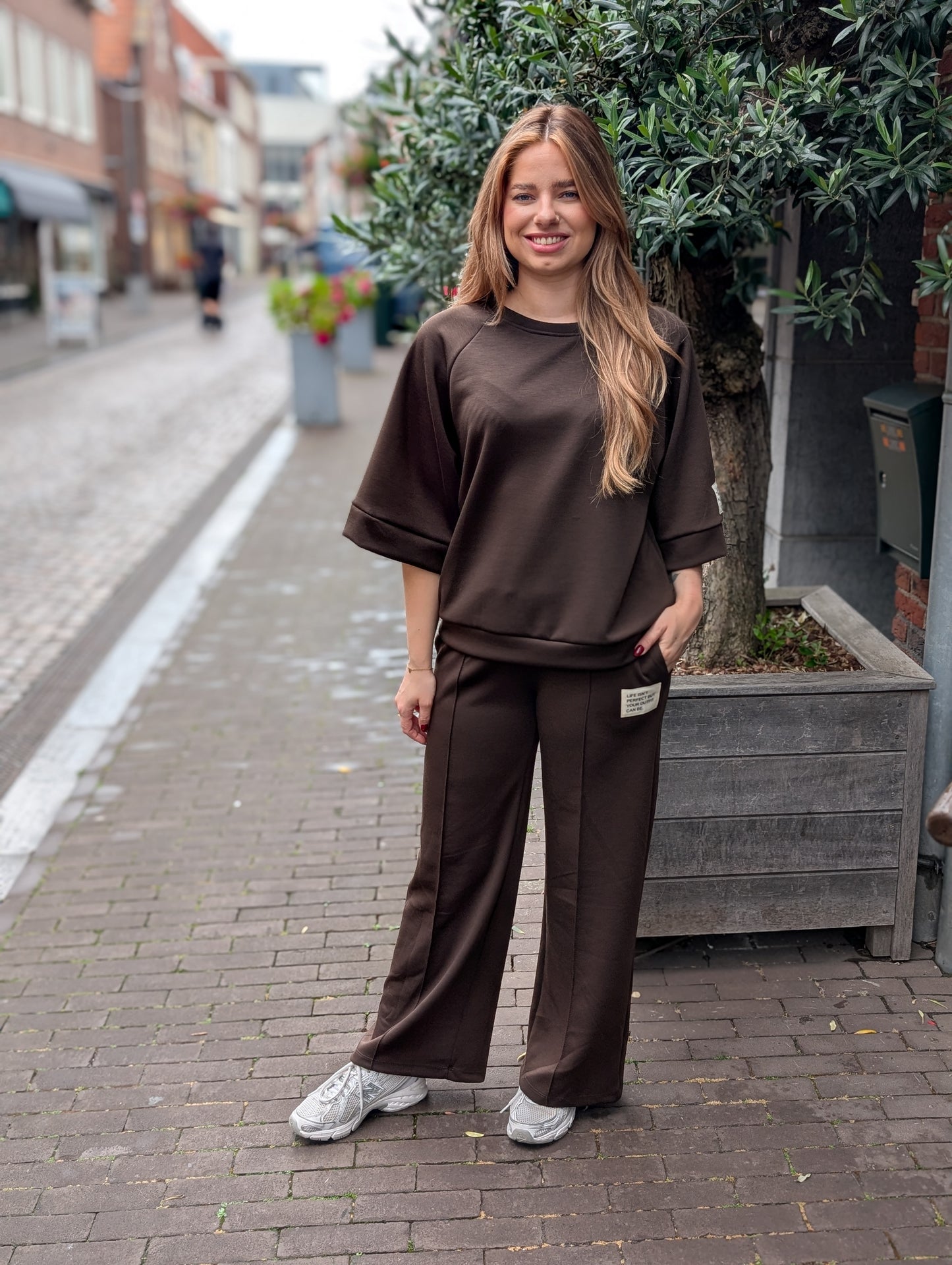 Comfy set 2-delig Claire - Bruin
