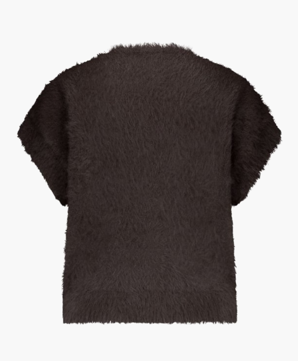 Red Button sleeveless fuzzy - espresso