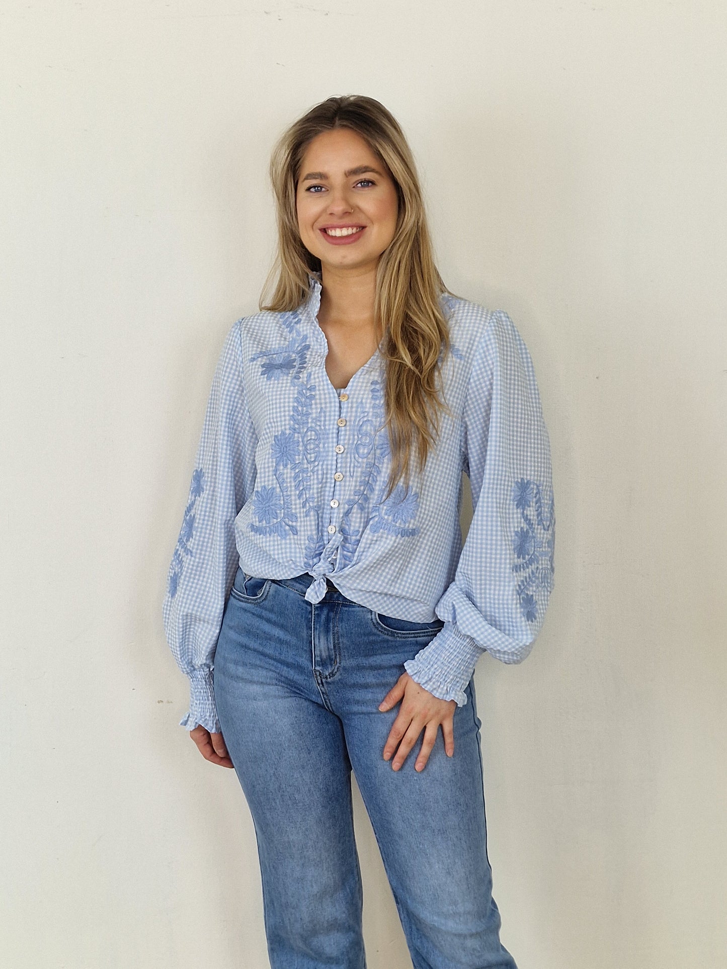 Bo blouse - Blauw / licht blauw