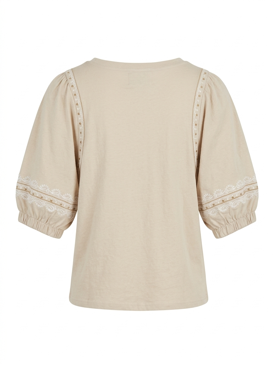 Tess Boho Tee - Beige
