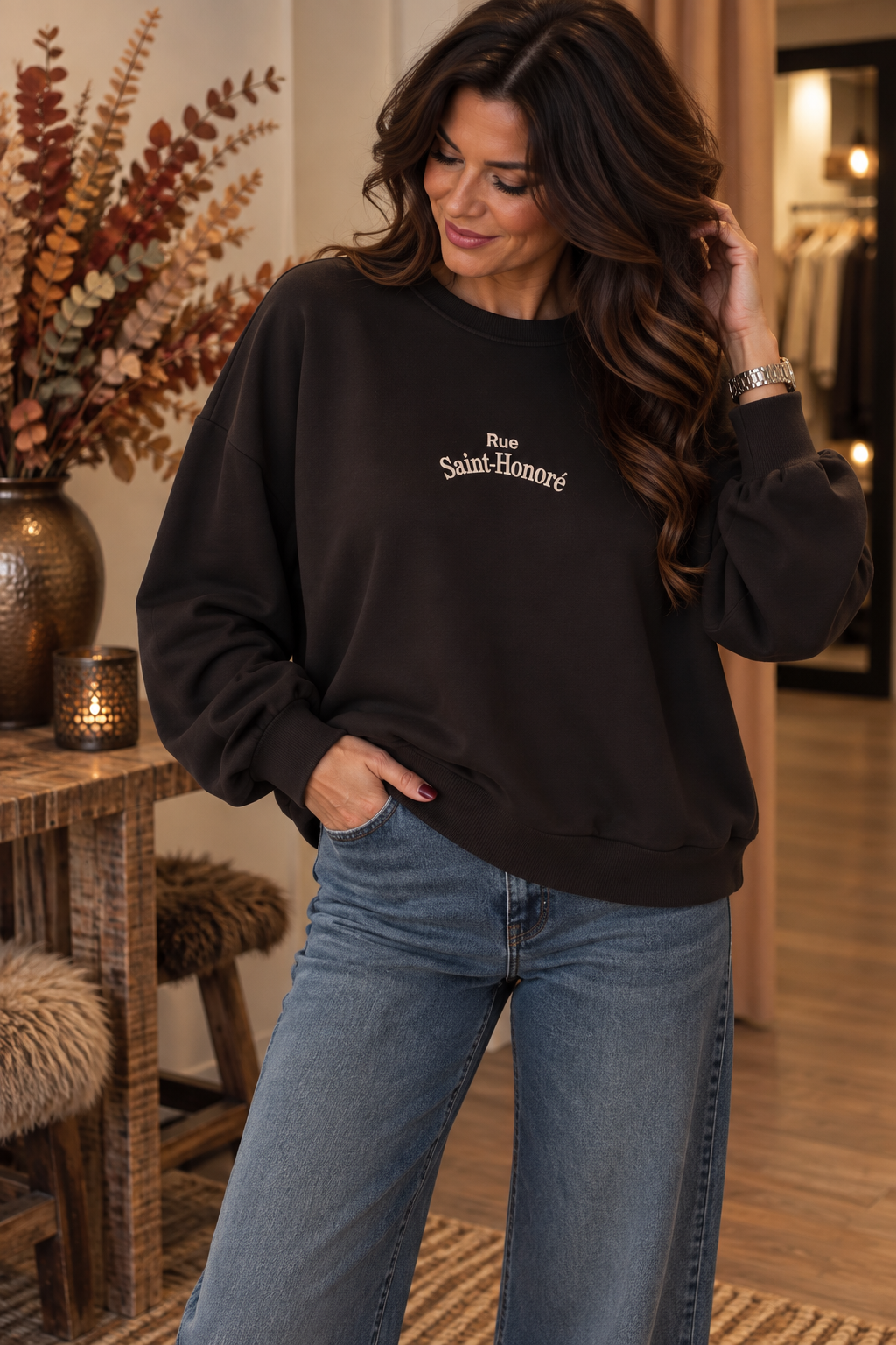 Saint Honore sweater - Bruin / roze