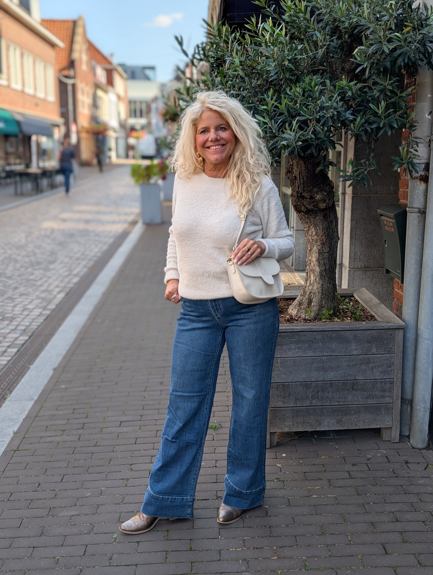 Red Button Claudette dark blue used highrise- regular fit - wide leg