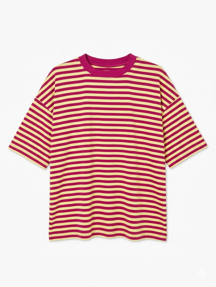 Gestreept shirt Isa - Roze/Geel