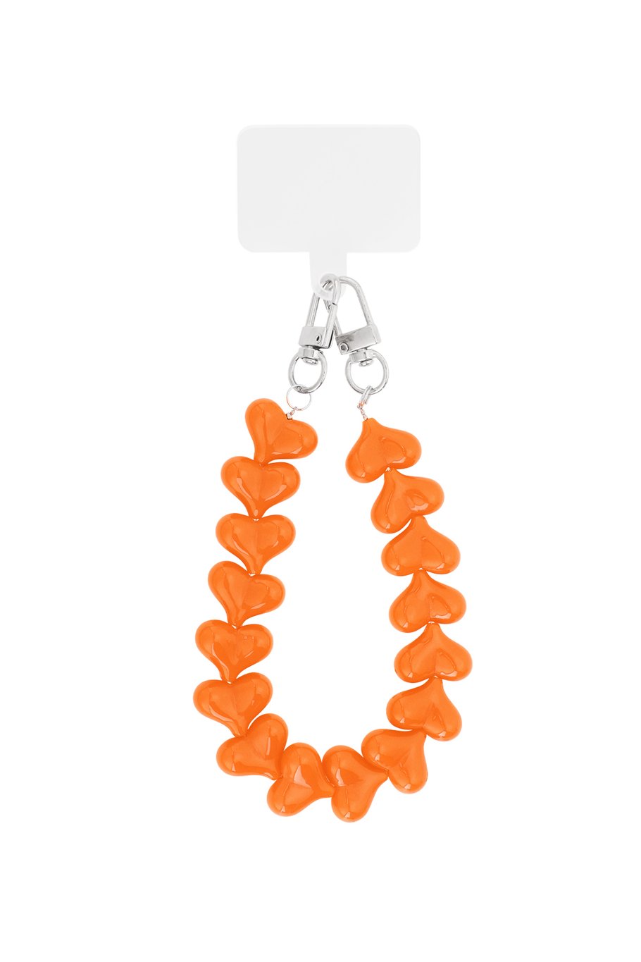 Hartjes sleutel/ telefoon/ tas hanger - Orange