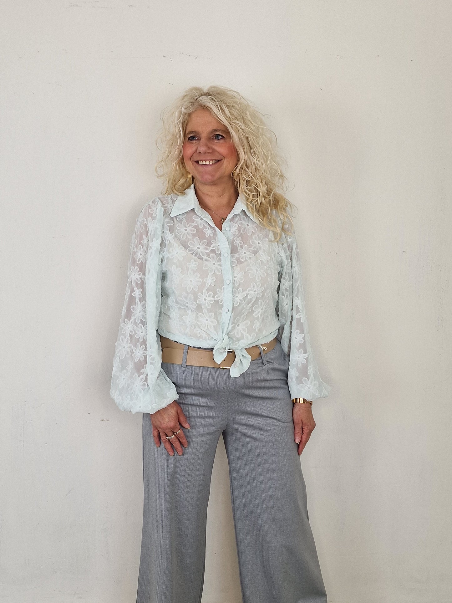 Bo flower blouse - Mint