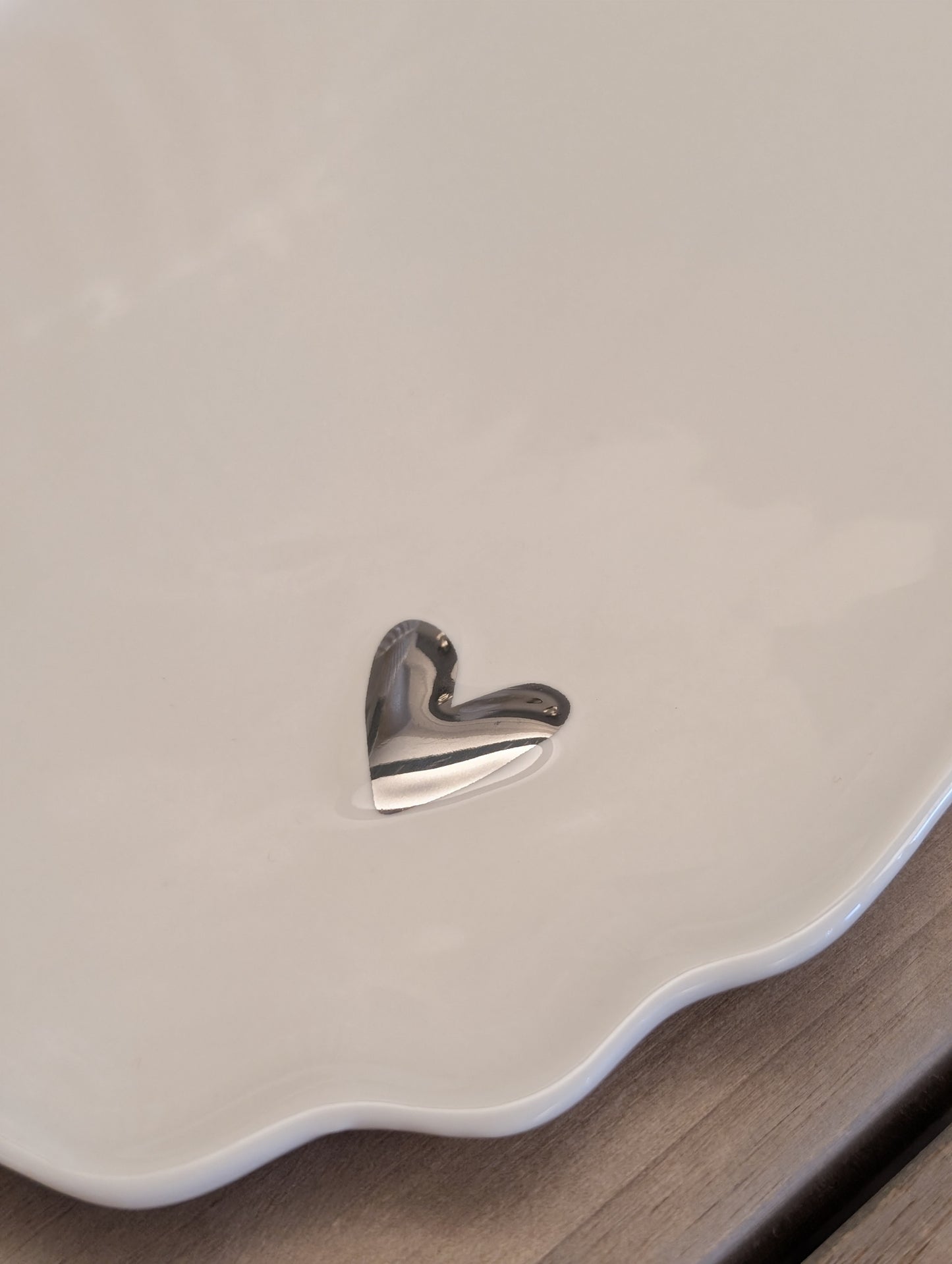 Zusss stylingbord keramiek hartje wit/ zilver