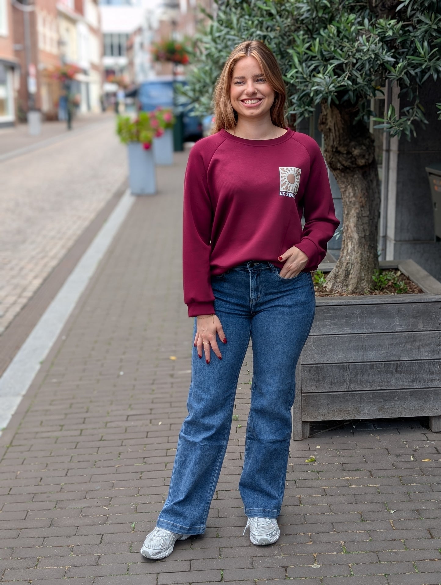 Traicy le soleil sweater - Donker rood
