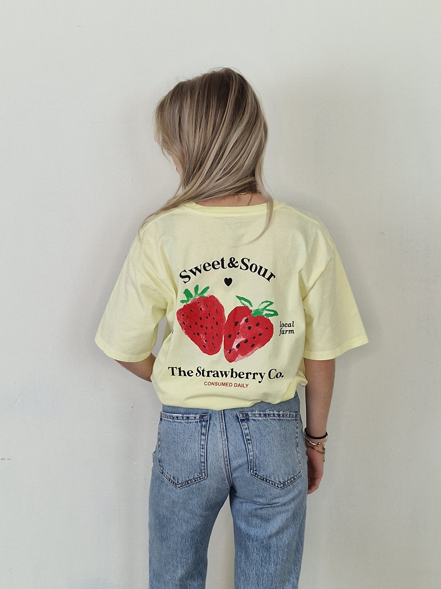 Aardbei shirt - Geel