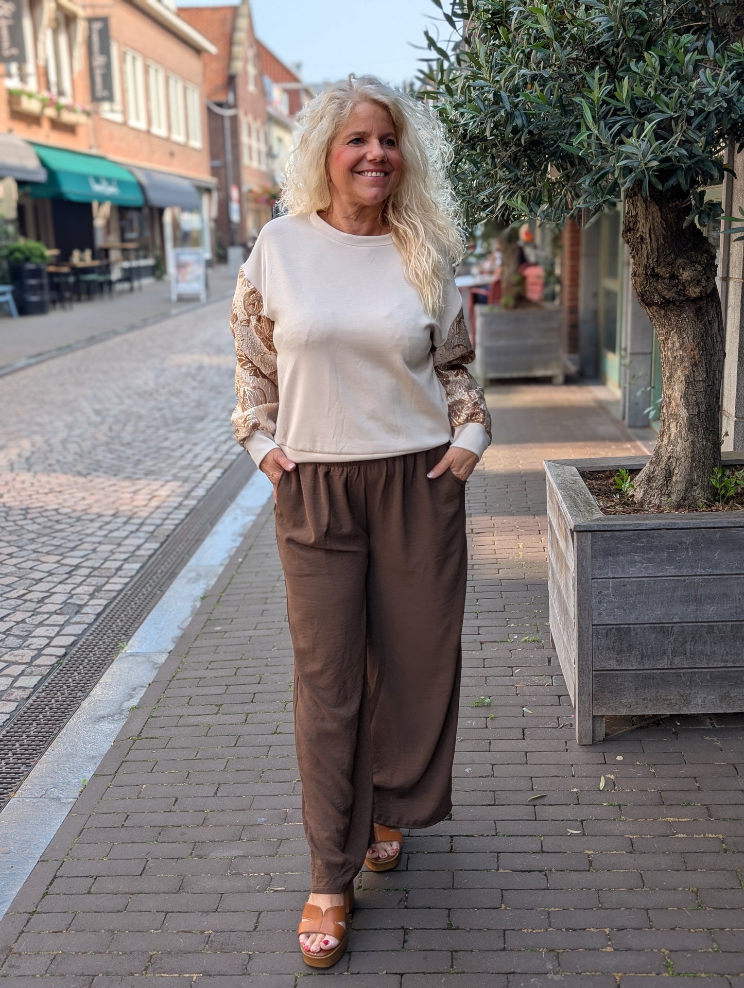 Rosie sweater - Beige/Bruin mix