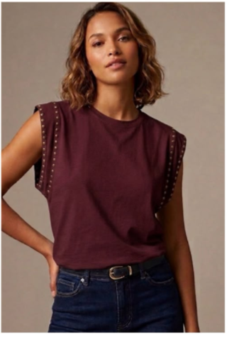 PRE ORDER Moon studs top - Bordeaux