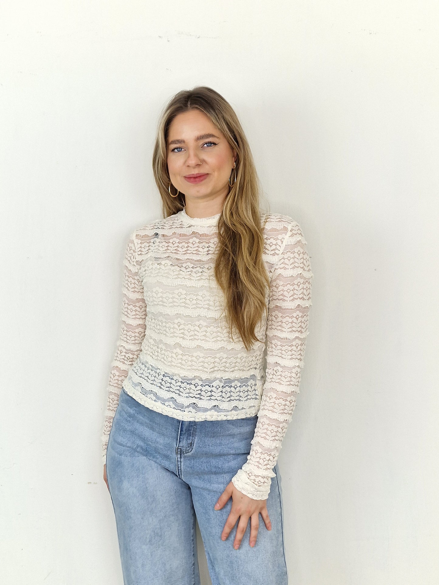 Lucy kanten top - Ecru