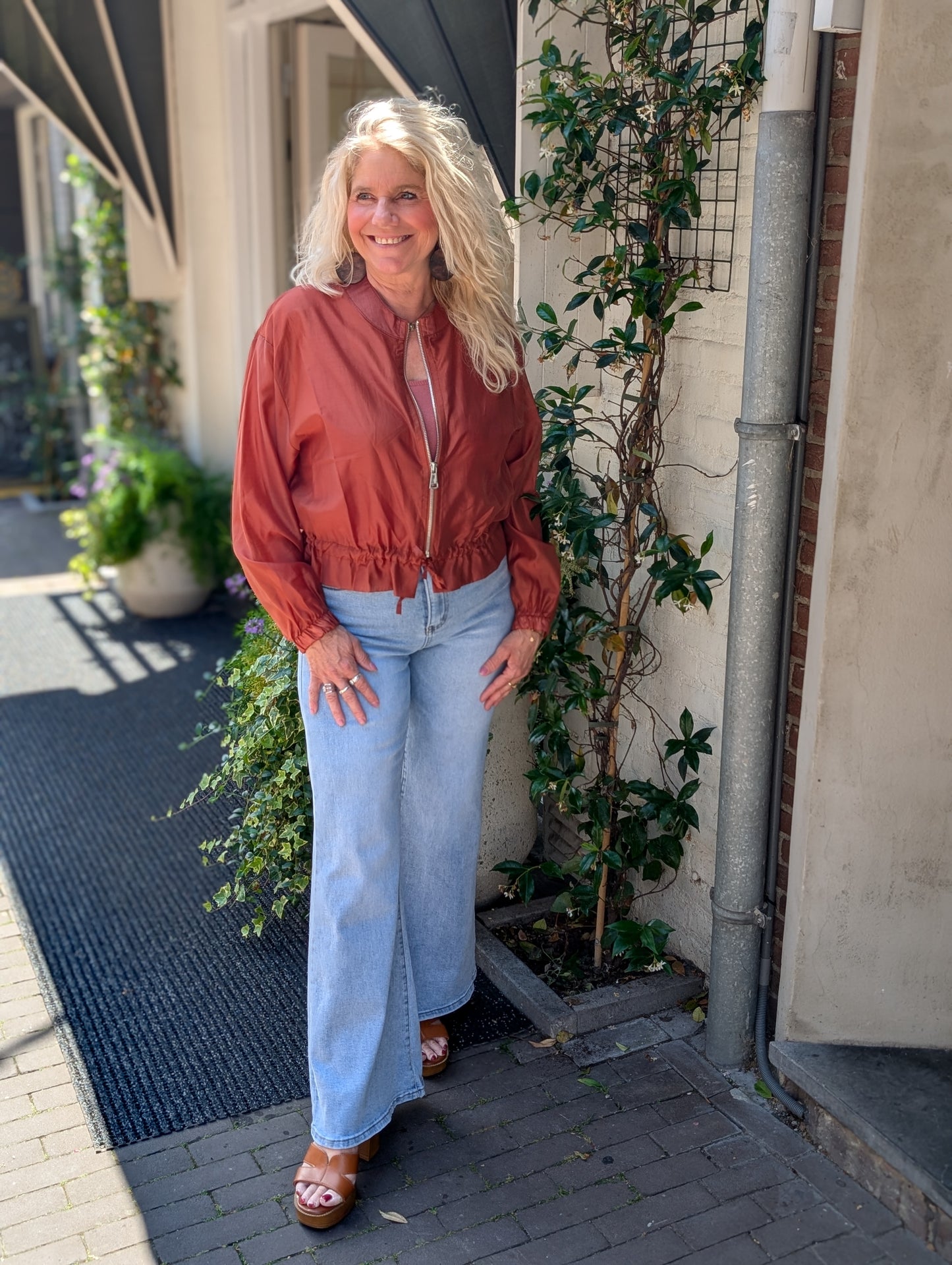 Blouse/vest bomber - Brique