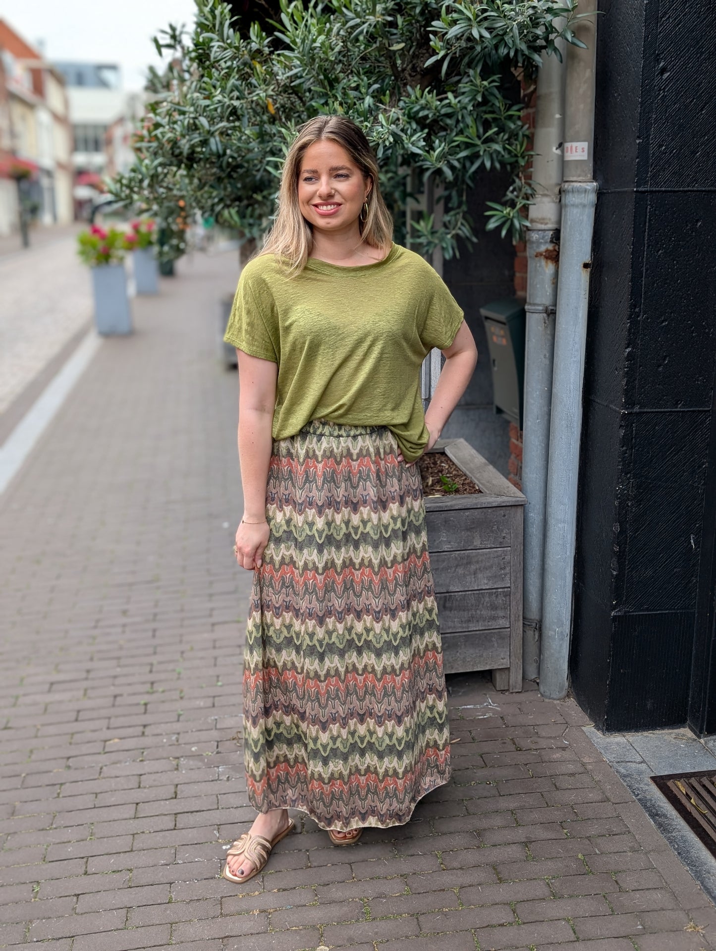 Lyno shirt 100% linnen - Groen