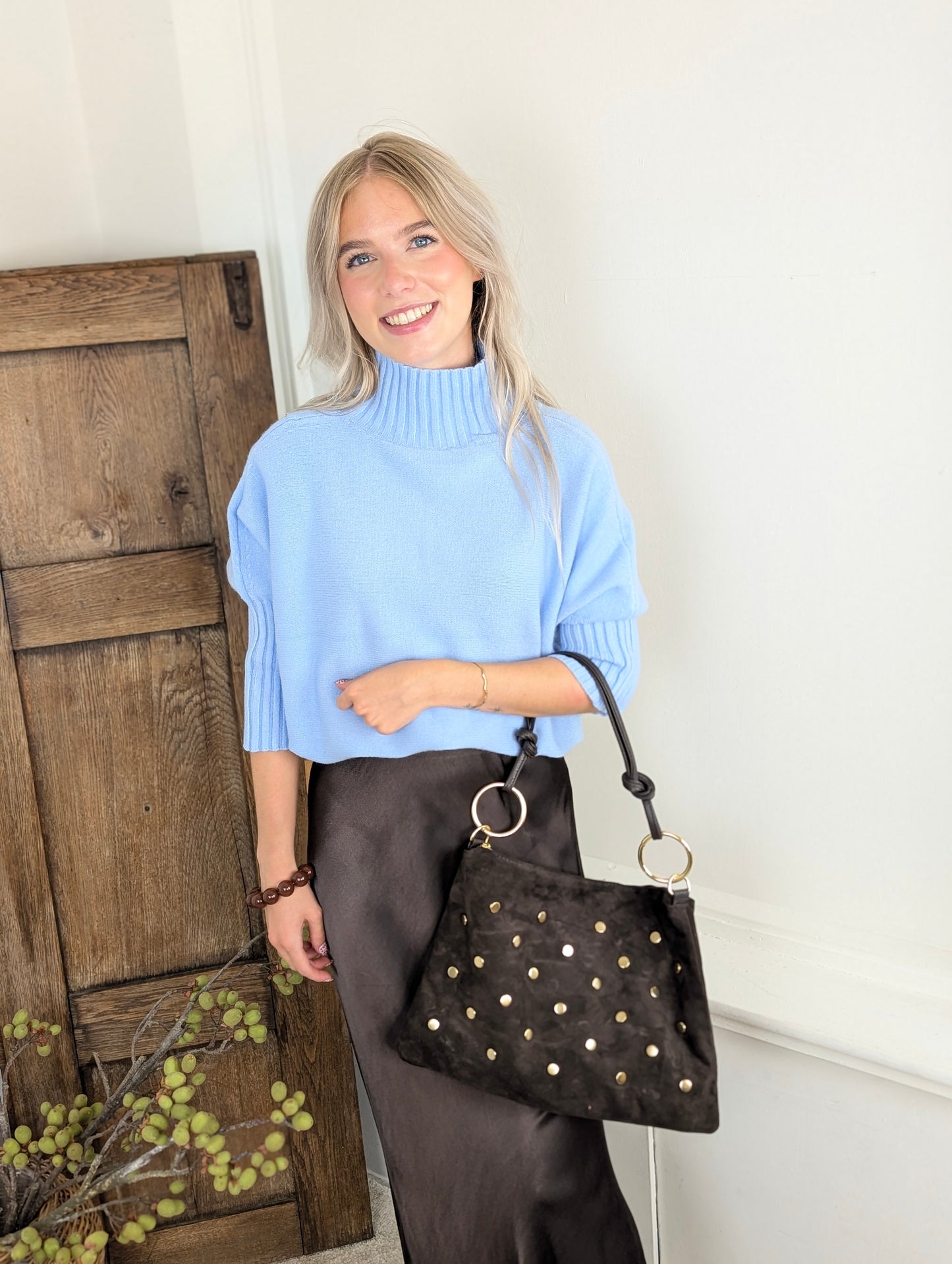 Norah tas studs - Donker bruin