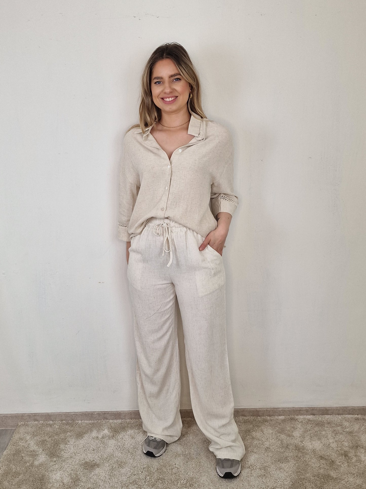Lis linnen pantalon - Creme