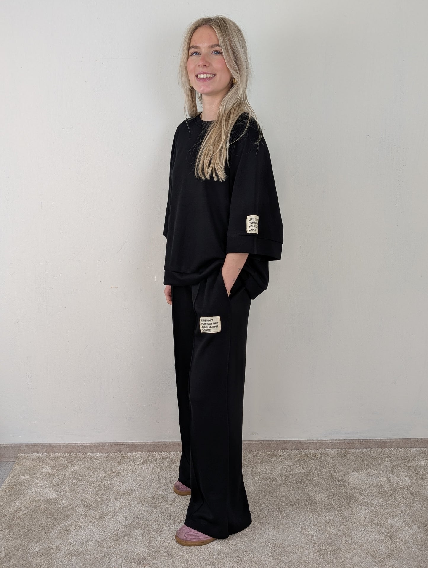 Pascal huispak shirt met broek - Zwart