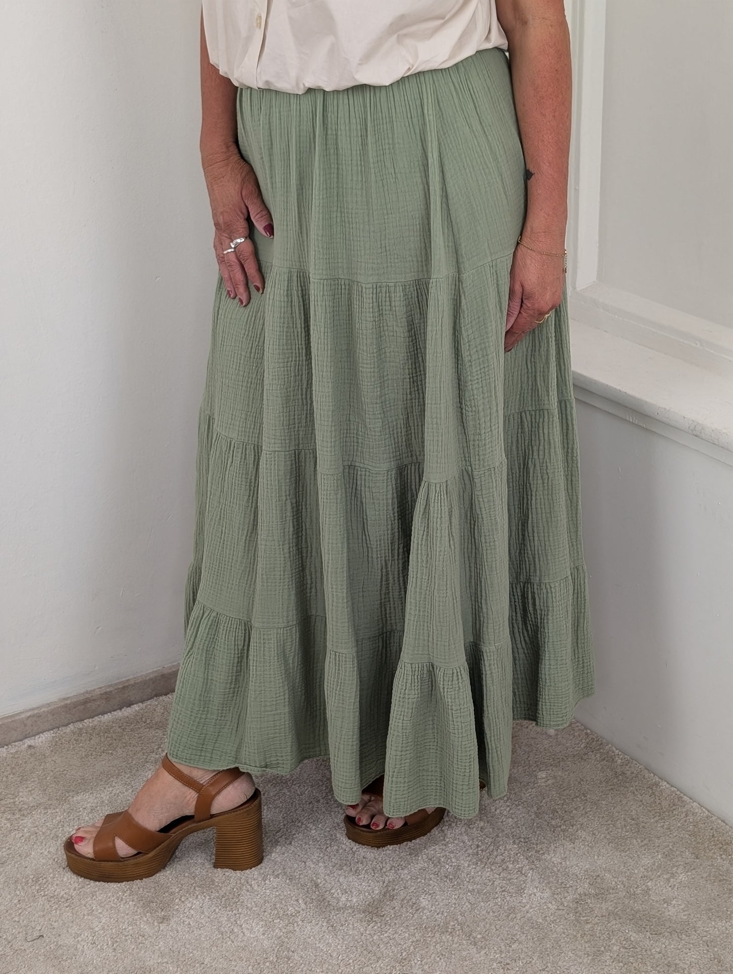 Katoenen Boho rok Klym - Groen