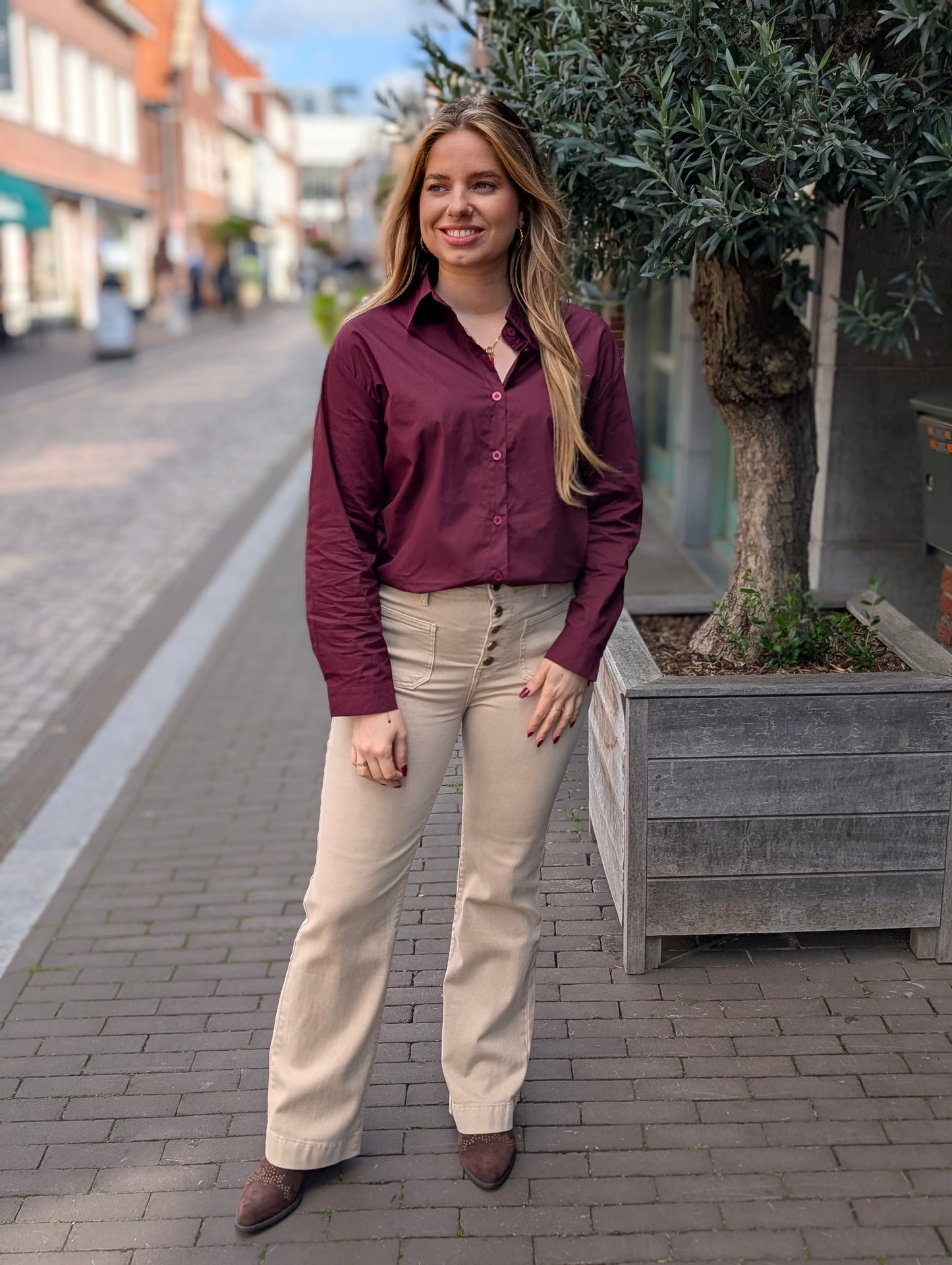 New York blouse - Bordeaux rood