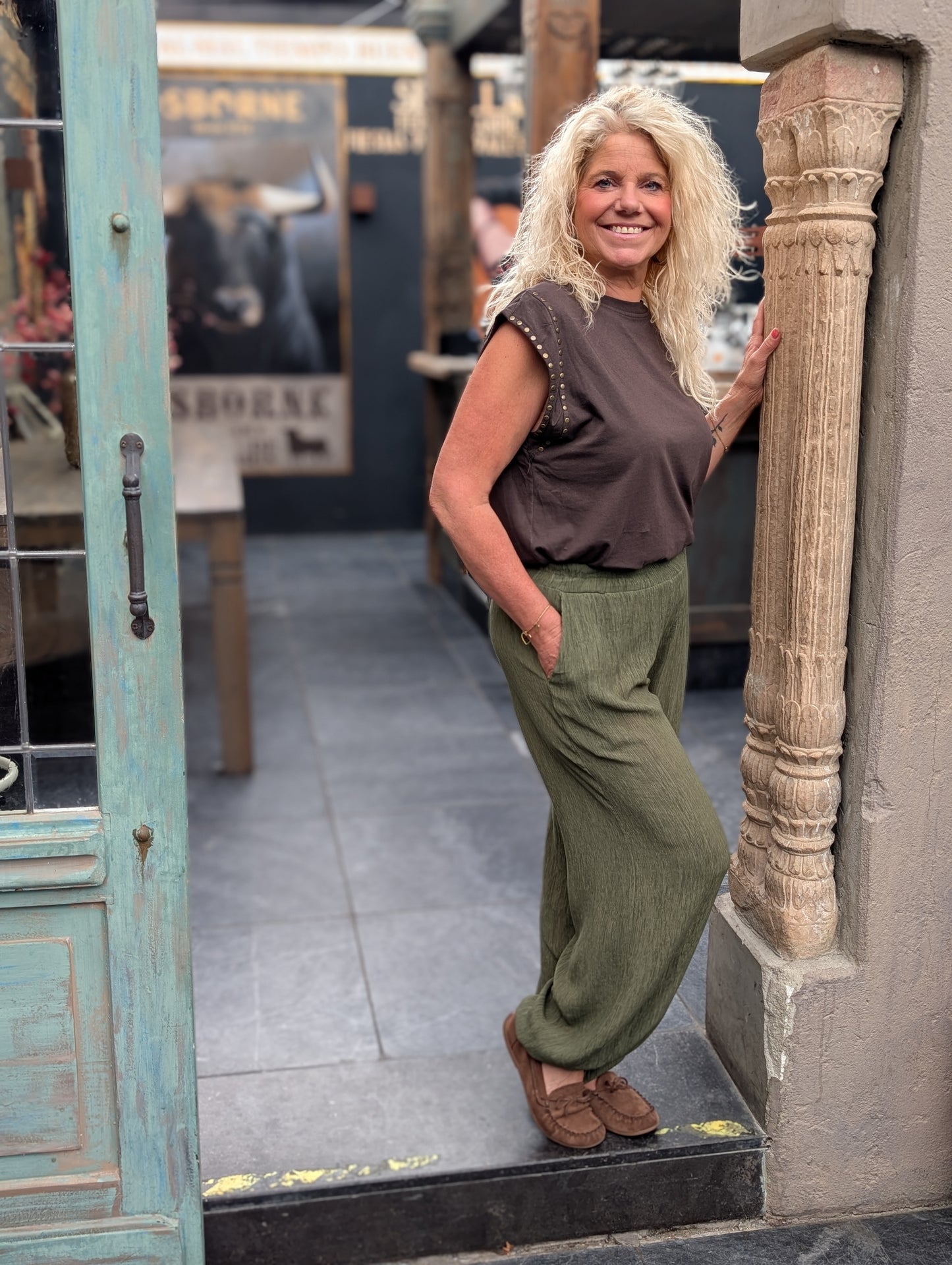 Bibara ballon broek - Donker Pistache groen