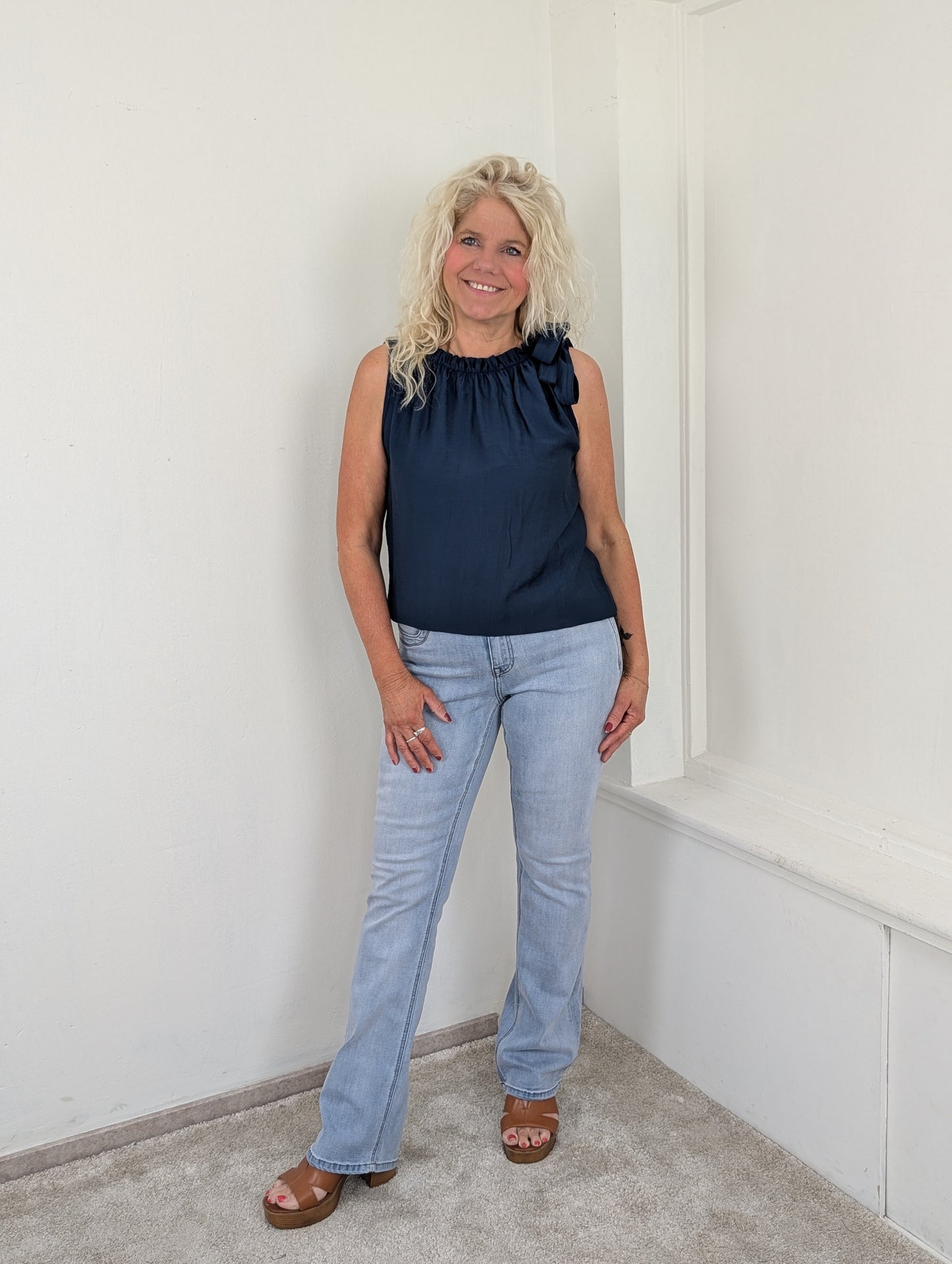 Bow top Mila - Donkerblauw
