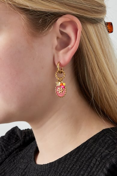 Pink Stardust earrings - Goudkleur/ roze