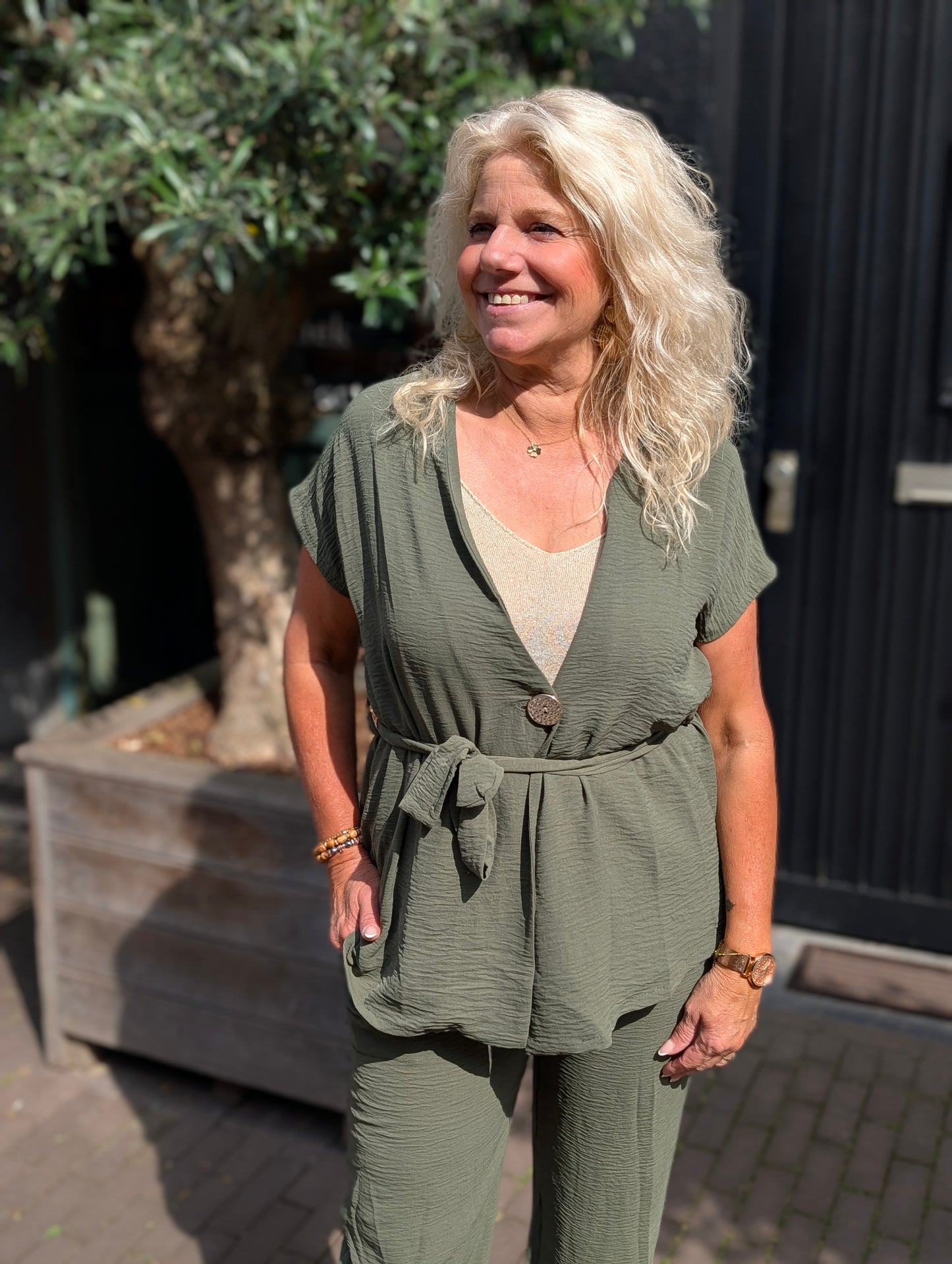 San setje gilet+ pantalon - Groen