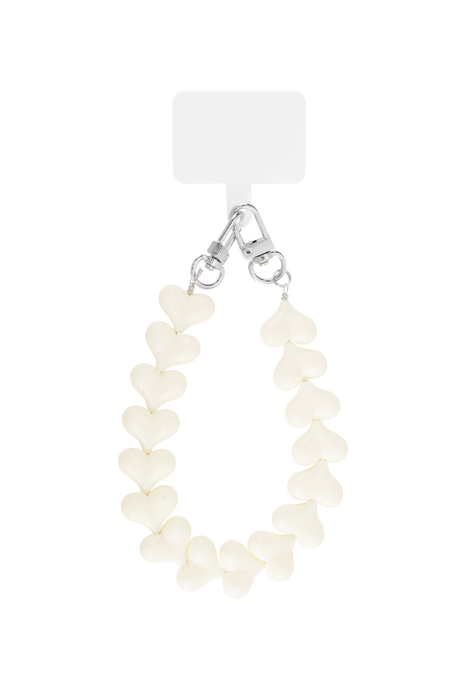 Hartjes sleutel/ telefoon/ tas hanger - Off white